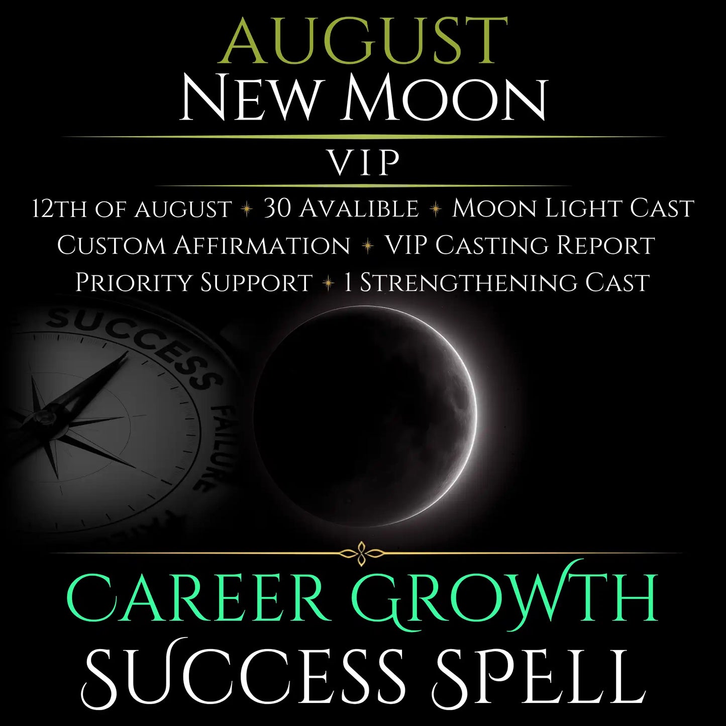 August New Moon Career Growth Success Spell