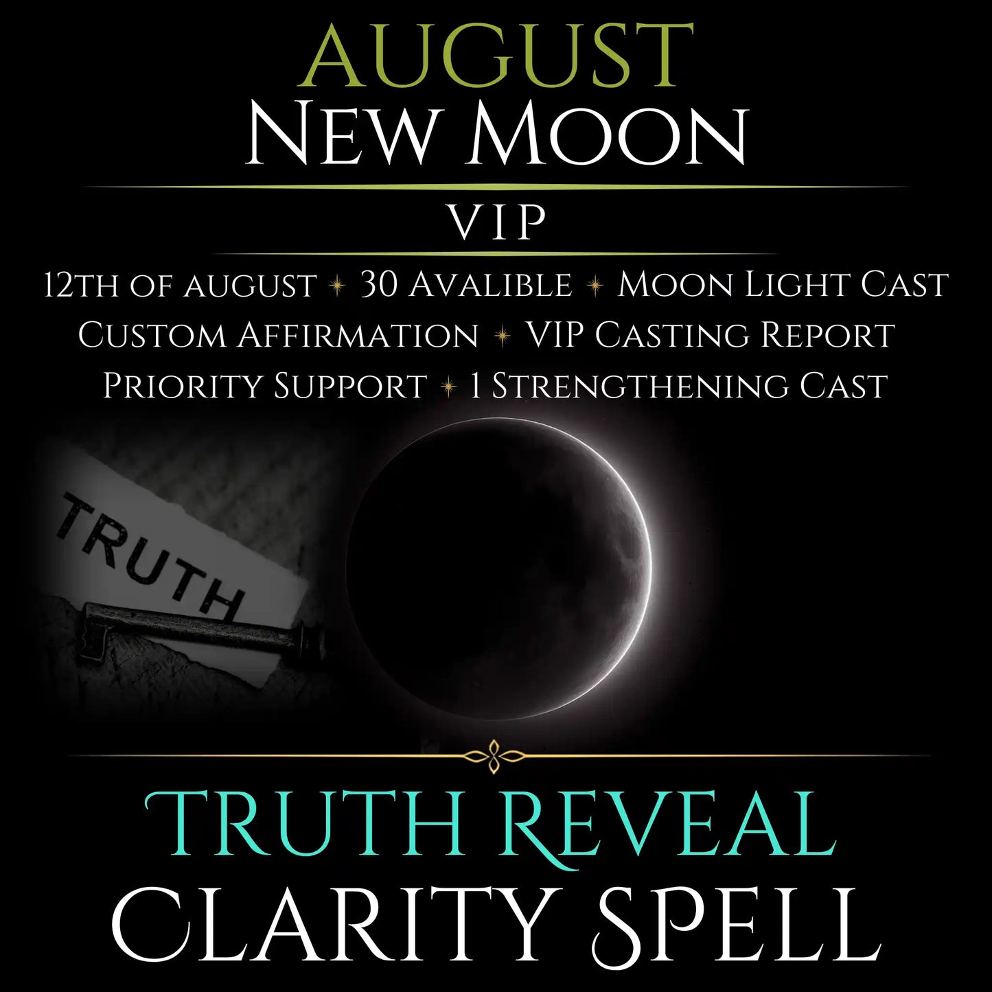 August New Moon Truth Reveal Clarity Spell