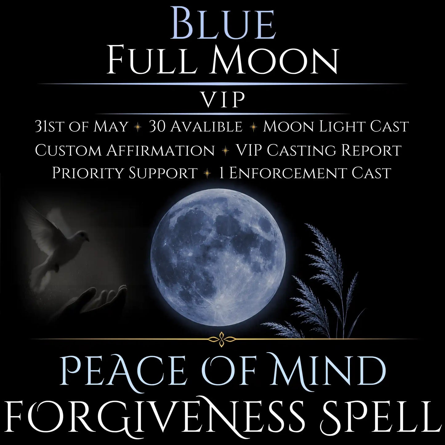 Blue Full Moon Bring Forgiveness Peace Spell