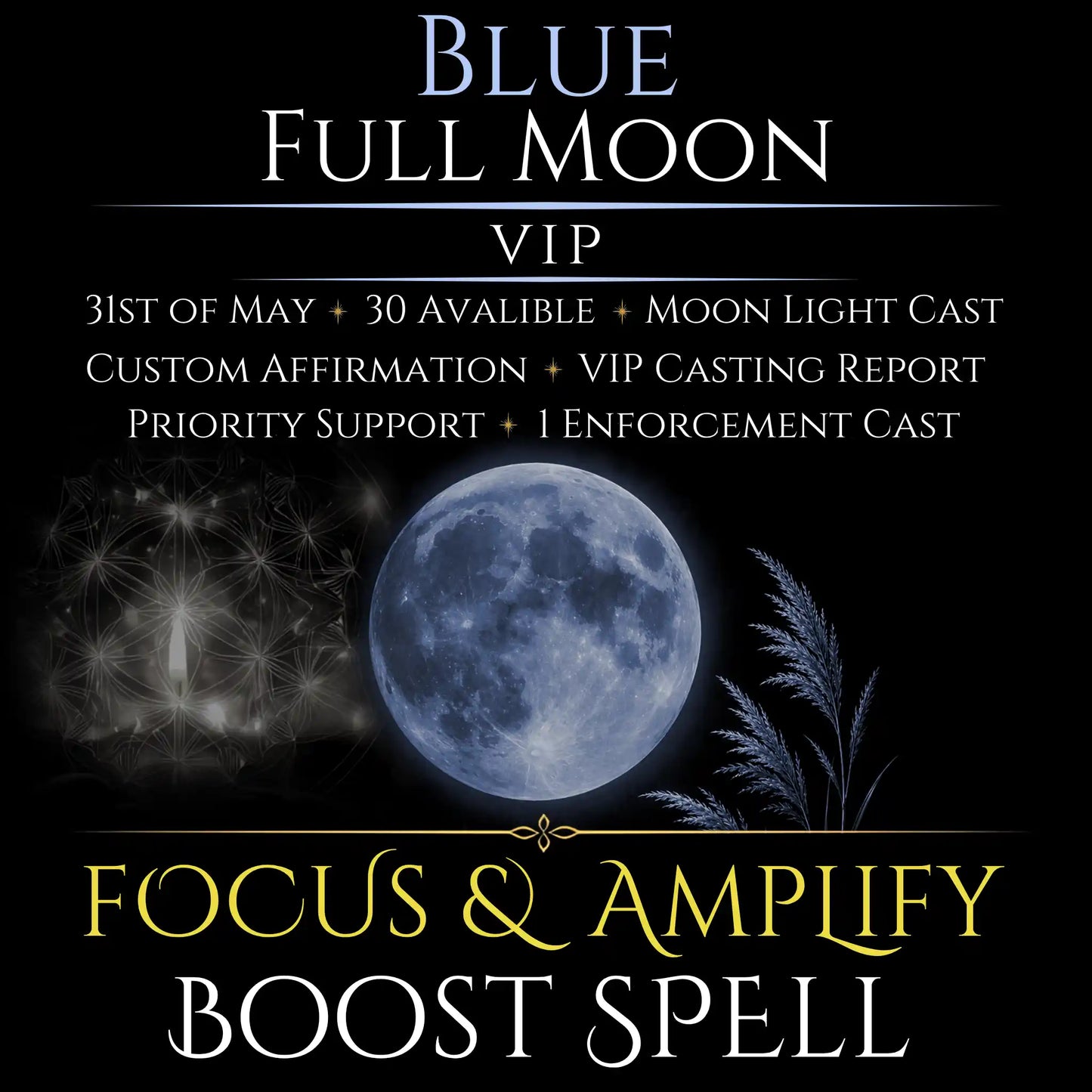 Blue Full Moon Focus & Amplify Boost Spell