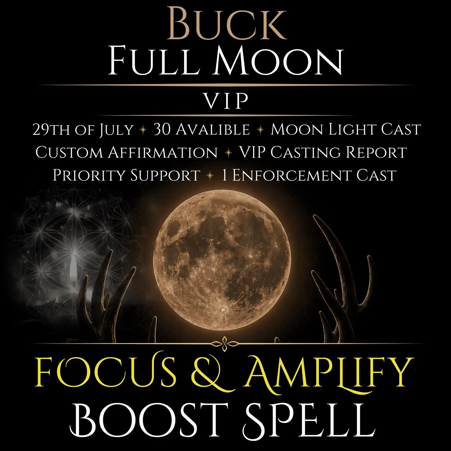 Buck Full Moon Focus & Amplify Boost Spell