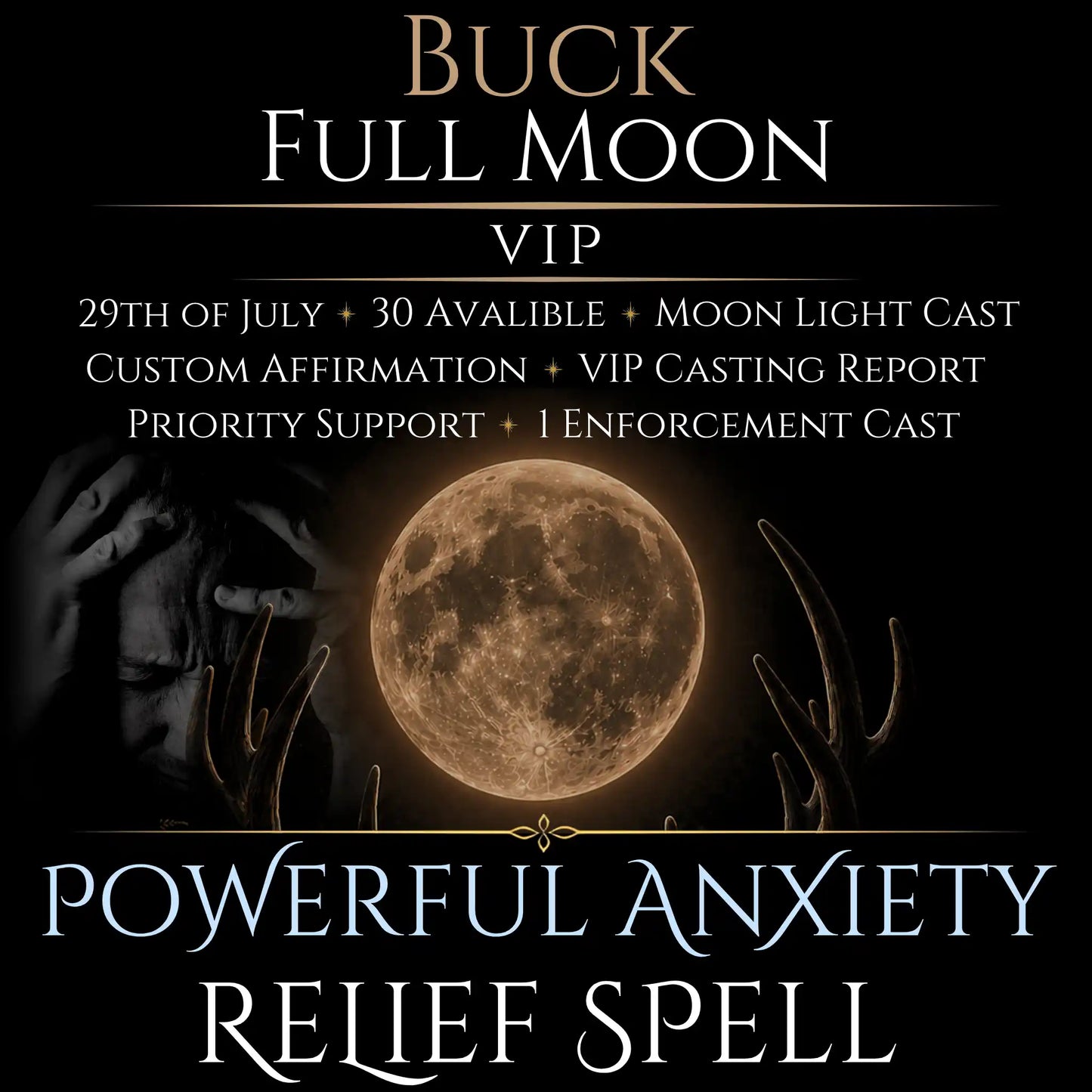 Buck Full Moon Anxiety Relief Peace Spell