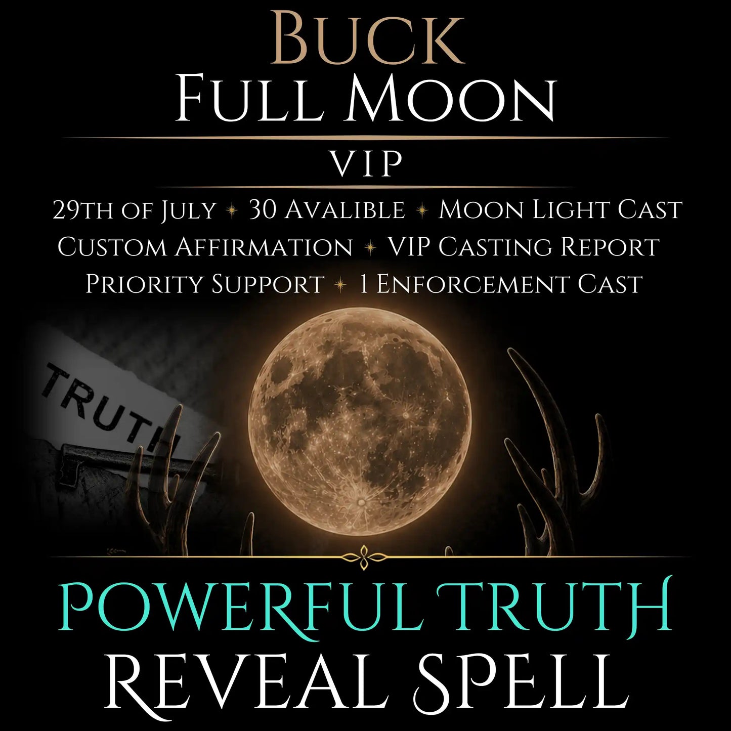 Buck Full Moon Truth Reveal Clarity Spell