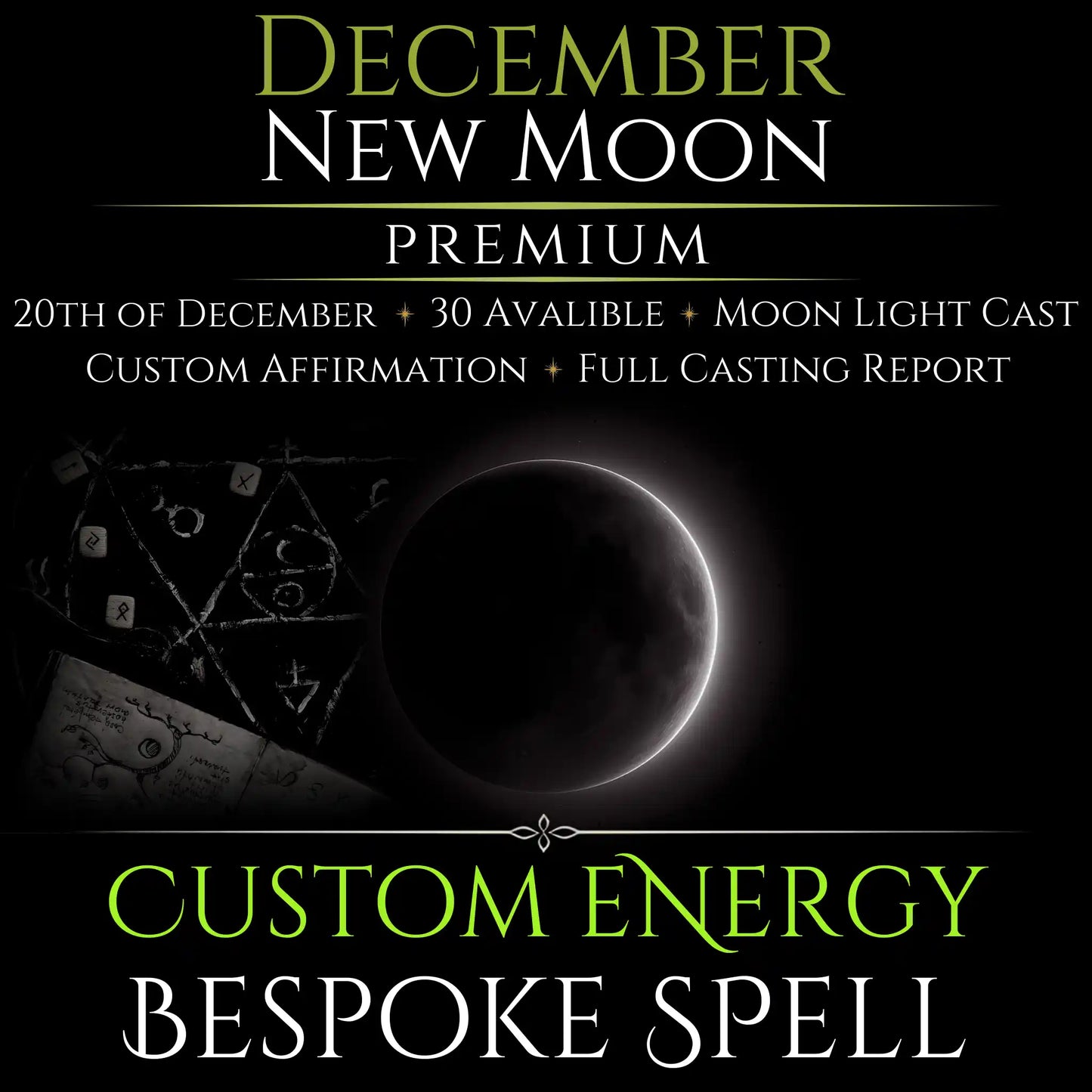 December New Moon Custom Energy Bespoke Spell