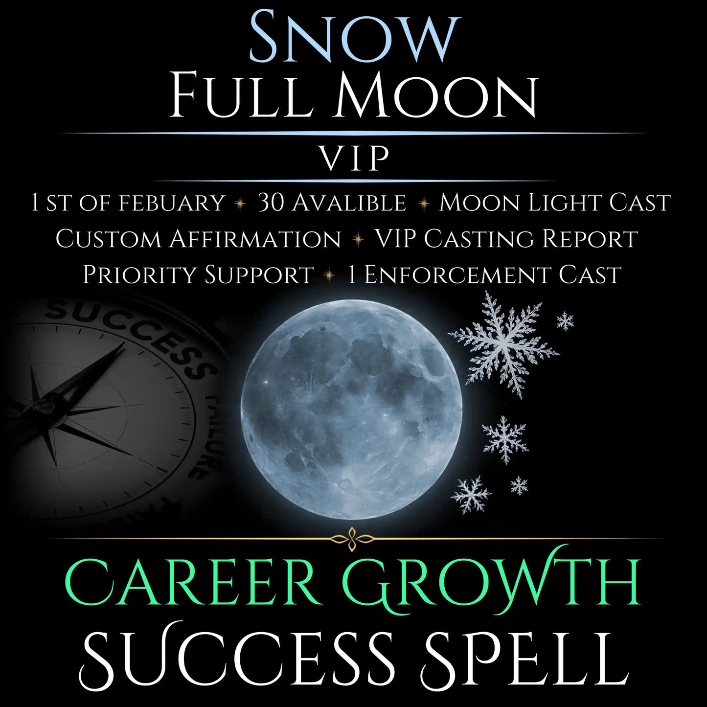 Snow Full Moon Career Growth Success Spell