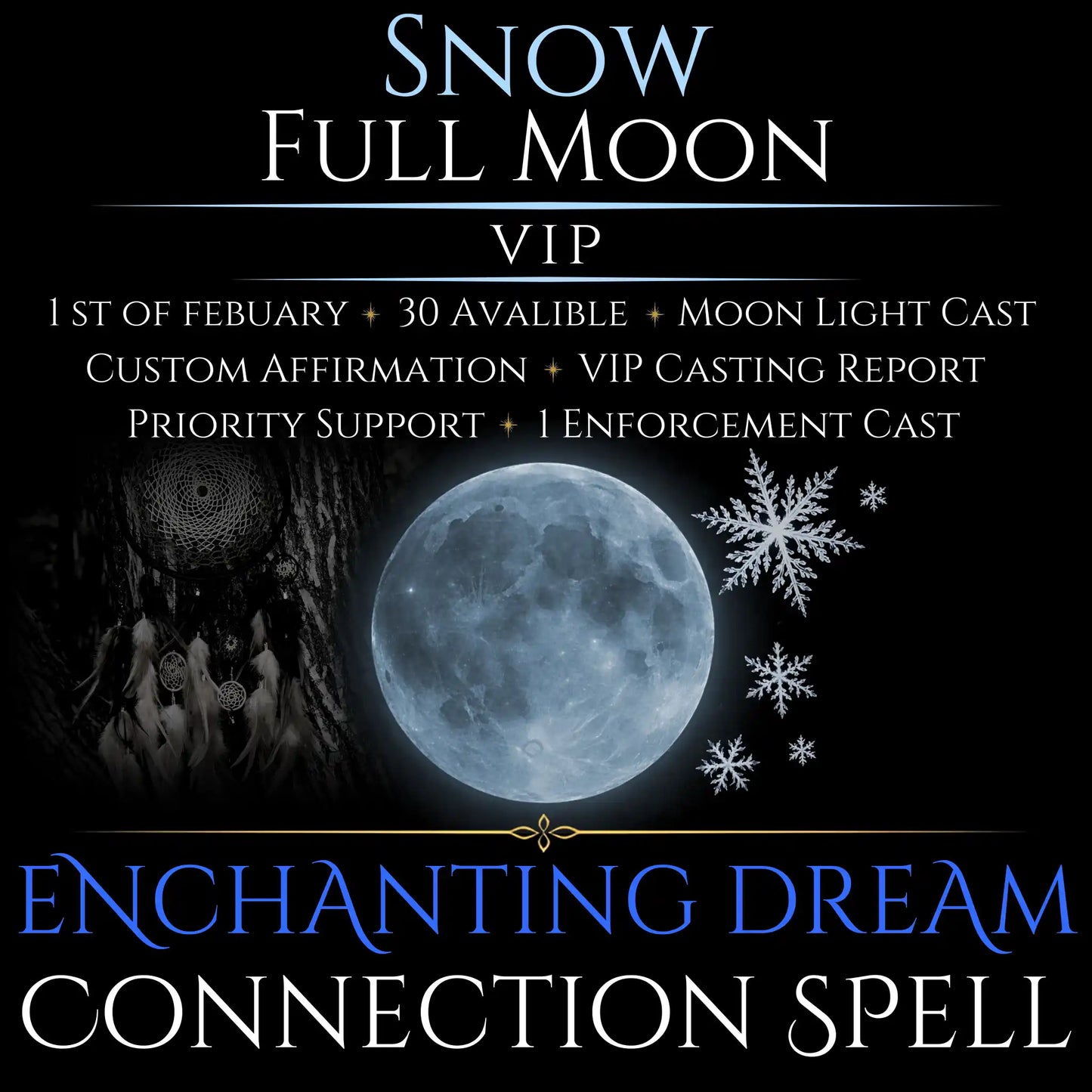 Snow Full Moon Enchanting Dream Connection Spell