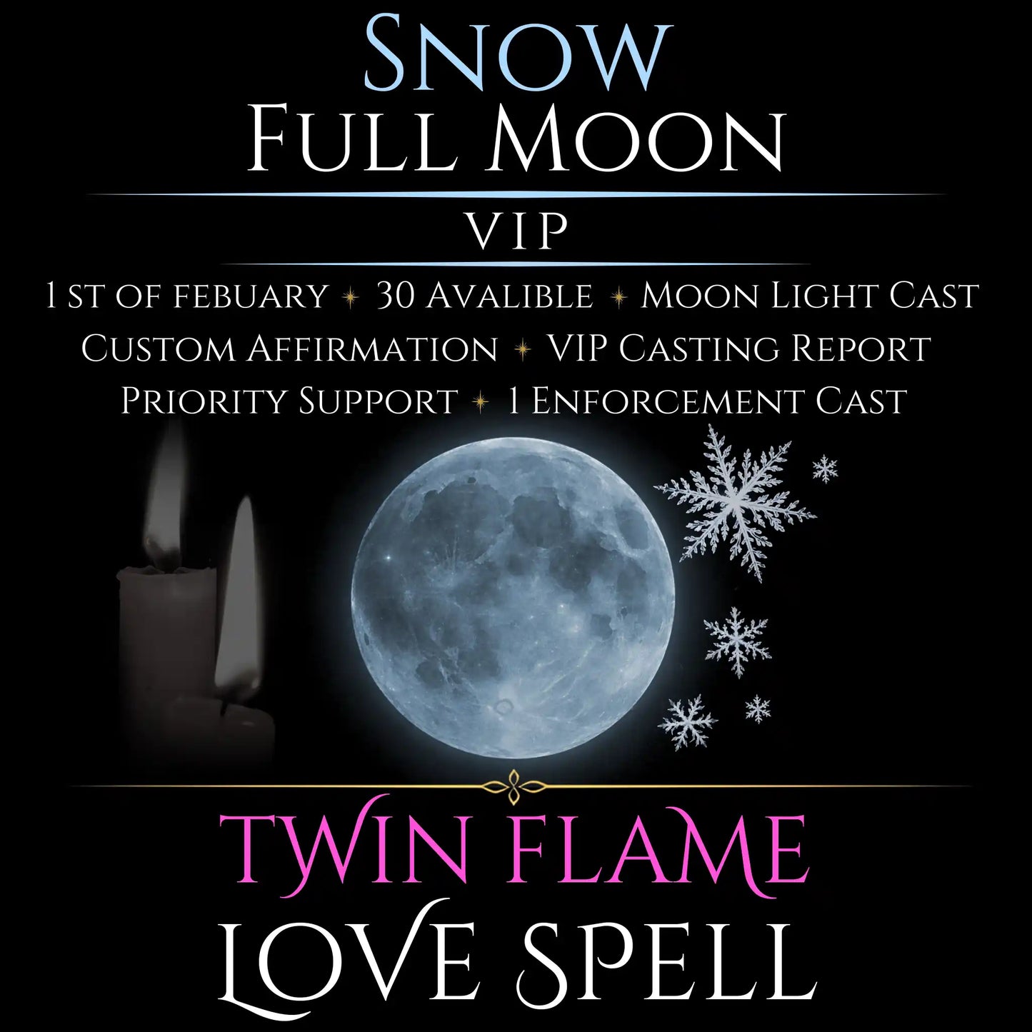 Snow Full Moon Twin Flame Love Spell