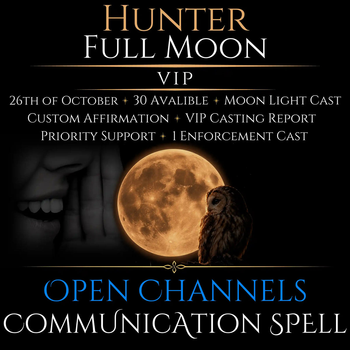 Hunter Full Moon Open Communication Clarity Spell