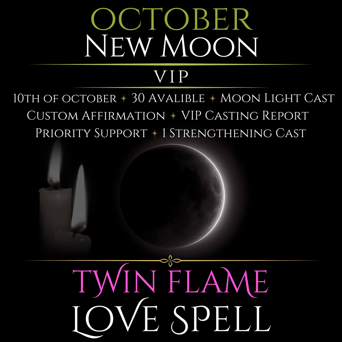 October New Moon Twin Flame Love Spell