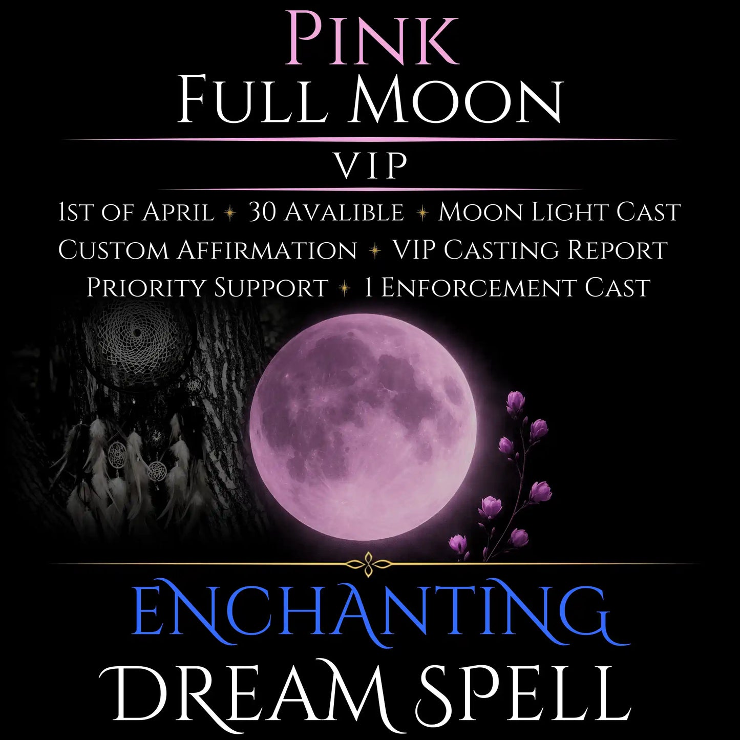 Pink Full Moon Enchanting Dream Connection Spell