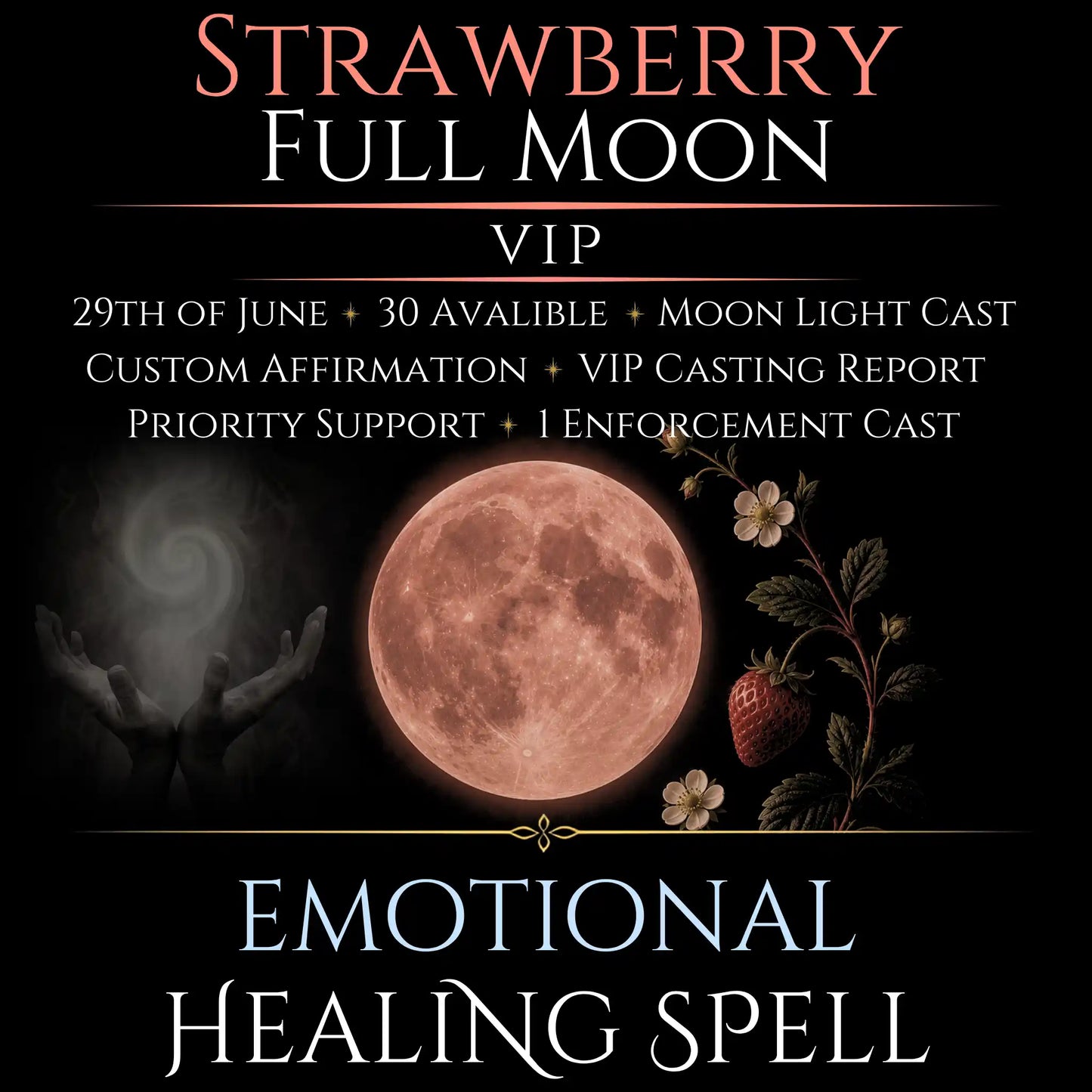 Strawberry Full Moon Emotional Healing Peace Spell