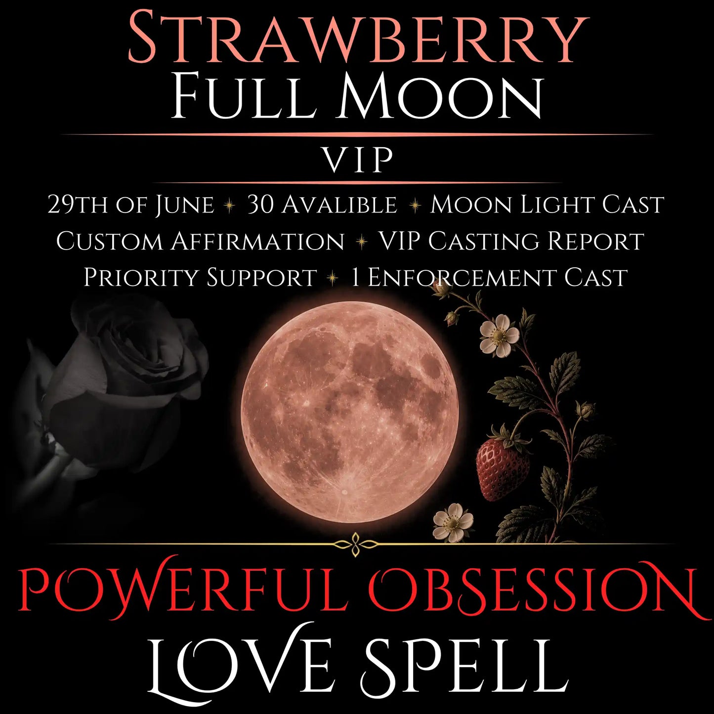 Strawberry Full Moon Intense Devotion Love Spell