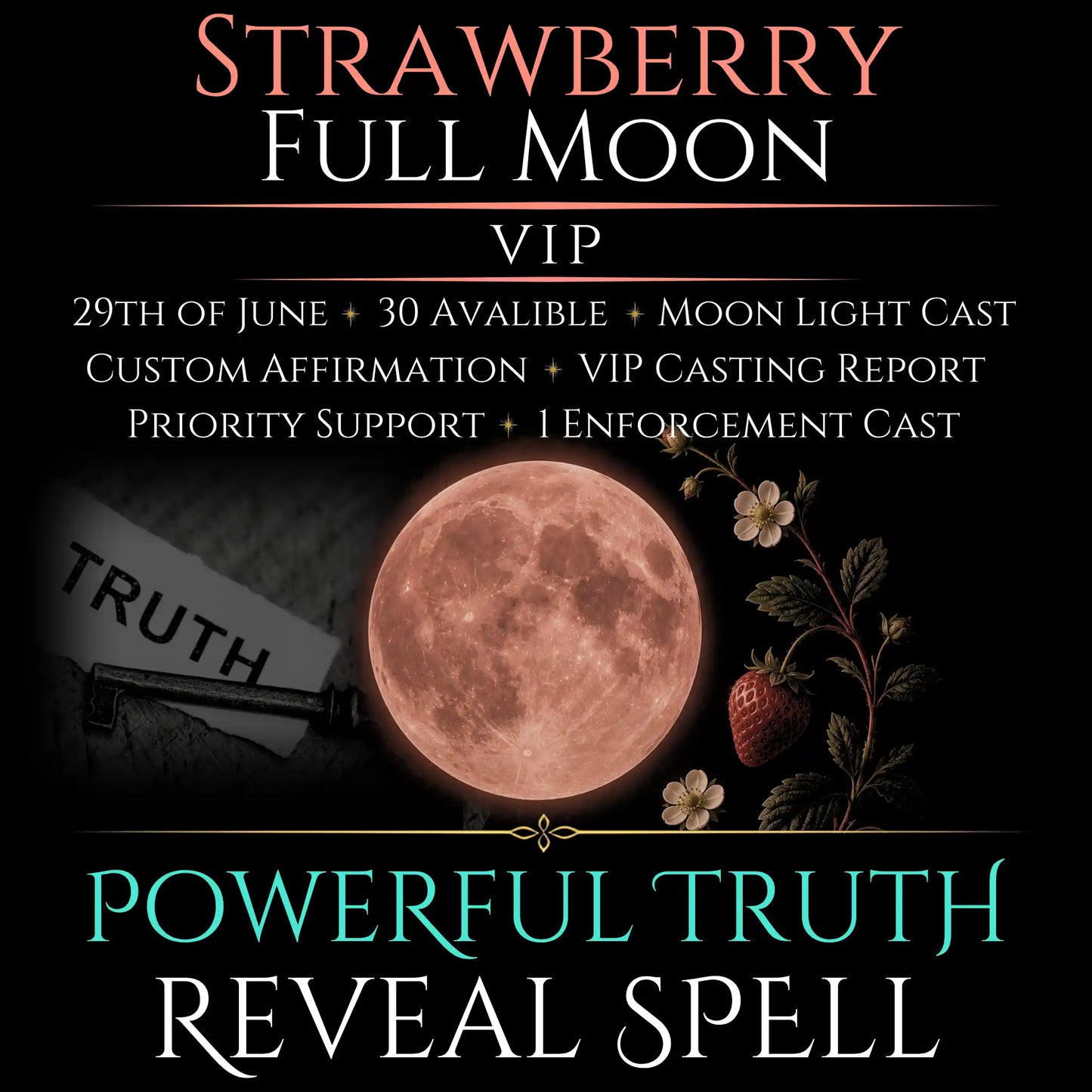 Strawberry Full Moon Truth Reveal Clarity Spell