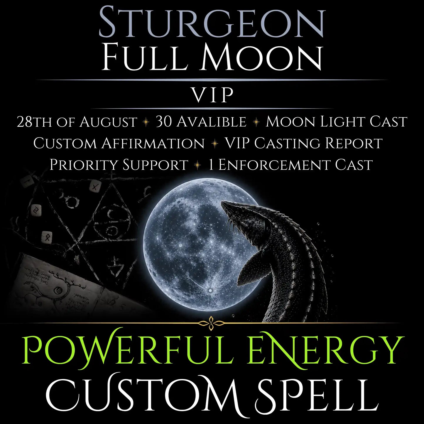 Sturgeon Full Moon Custom Energy Bespoke Spell