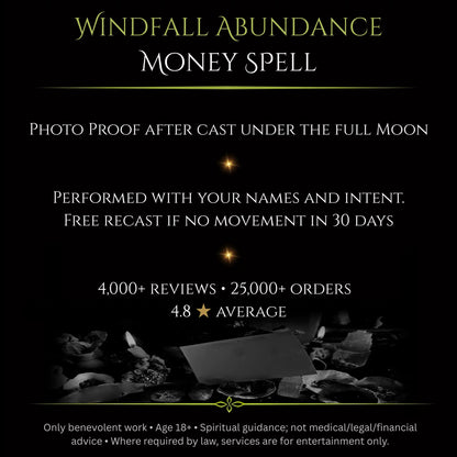 Wolf SuperMoon Windfall Abundance Money Spell