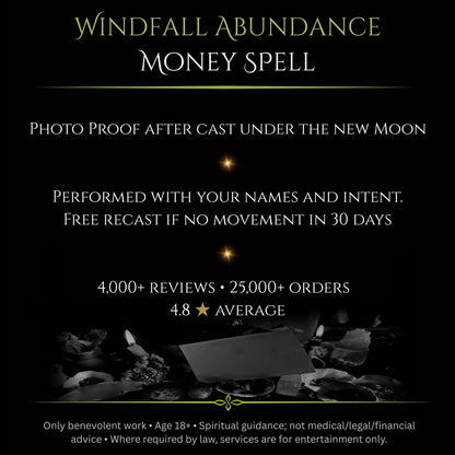 December New Moon Windfall Abundance Money Spell