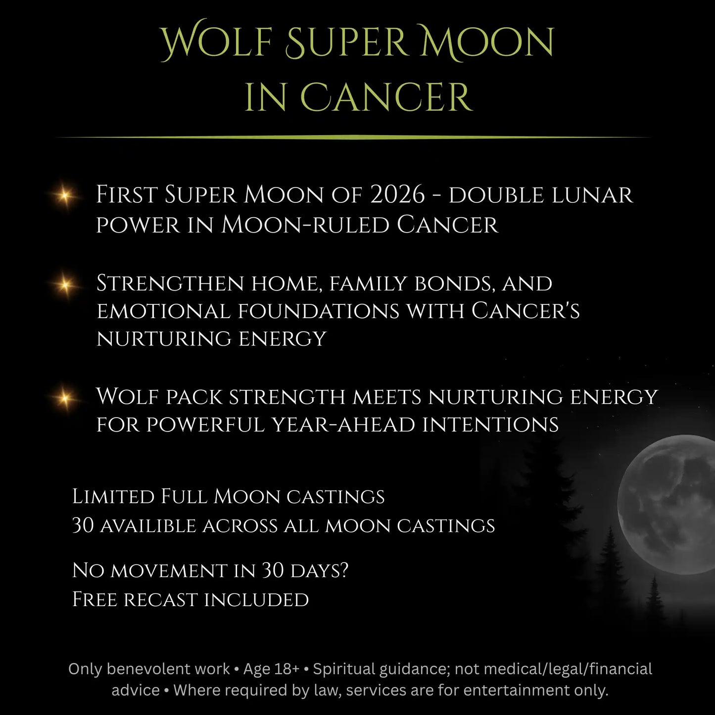 Wolf SuperMoon Anxiety Relief Peace Spell