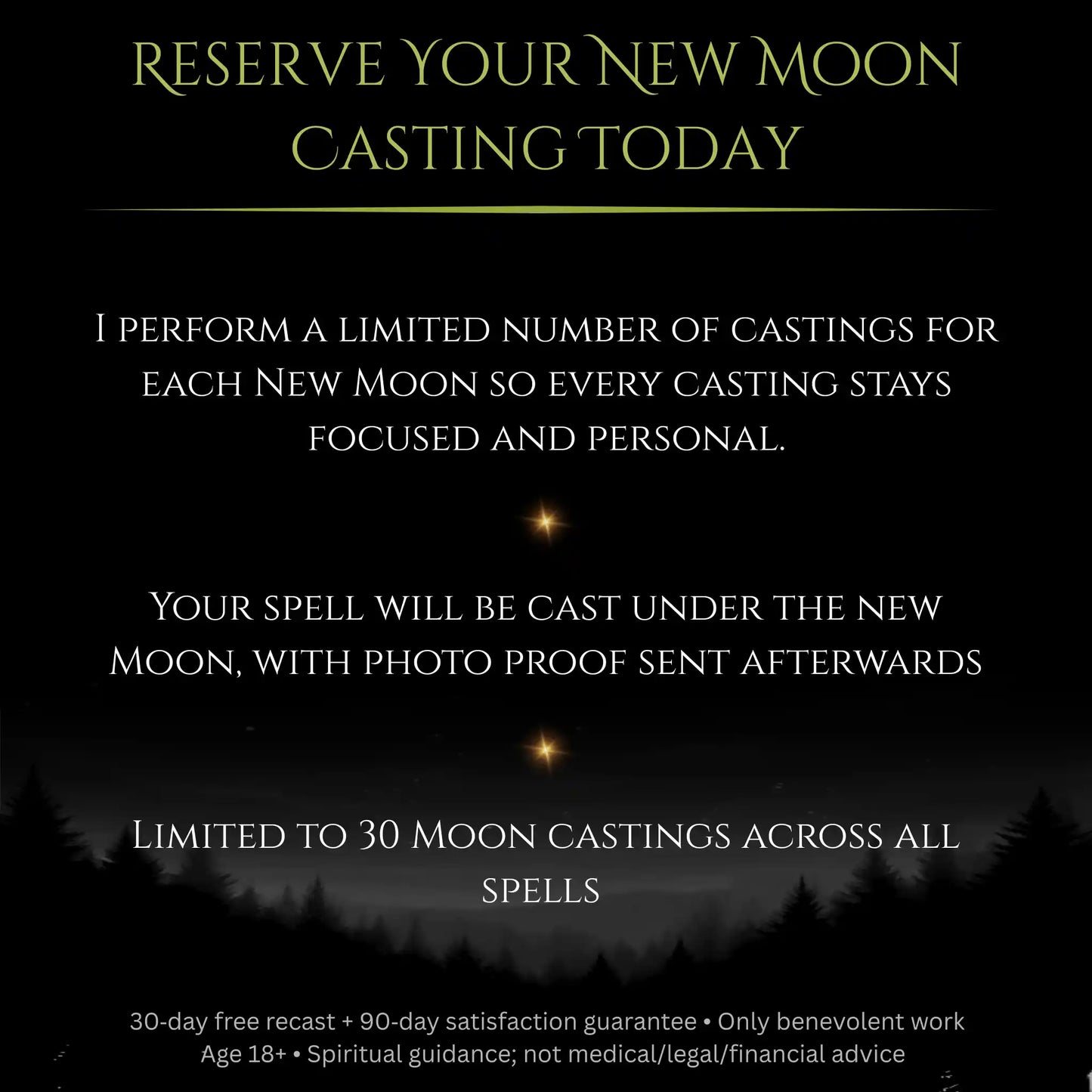 December New Moon Make A Wish Bespoke Spell