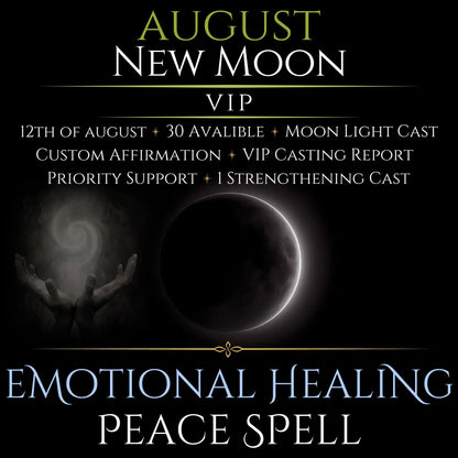 August New Moon Emotional Healing Peace Spell
