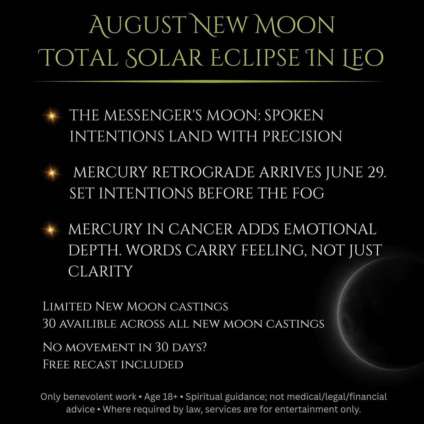 August New Moon Anxiety Relief Peace Spell