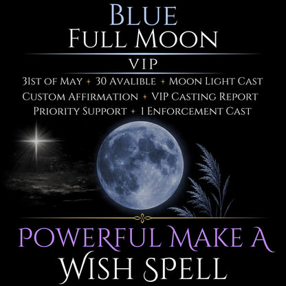 Blue Full Moon Make A Wish Bespoke Spell