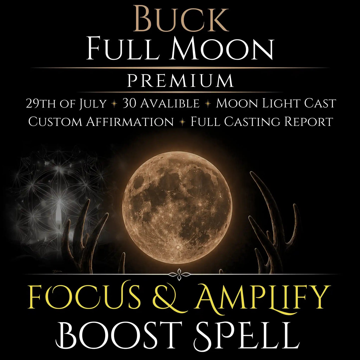 Buck Full Moon Focus & Amplify Boost Spell