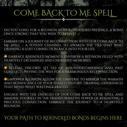 Come Back To Me Love Spell