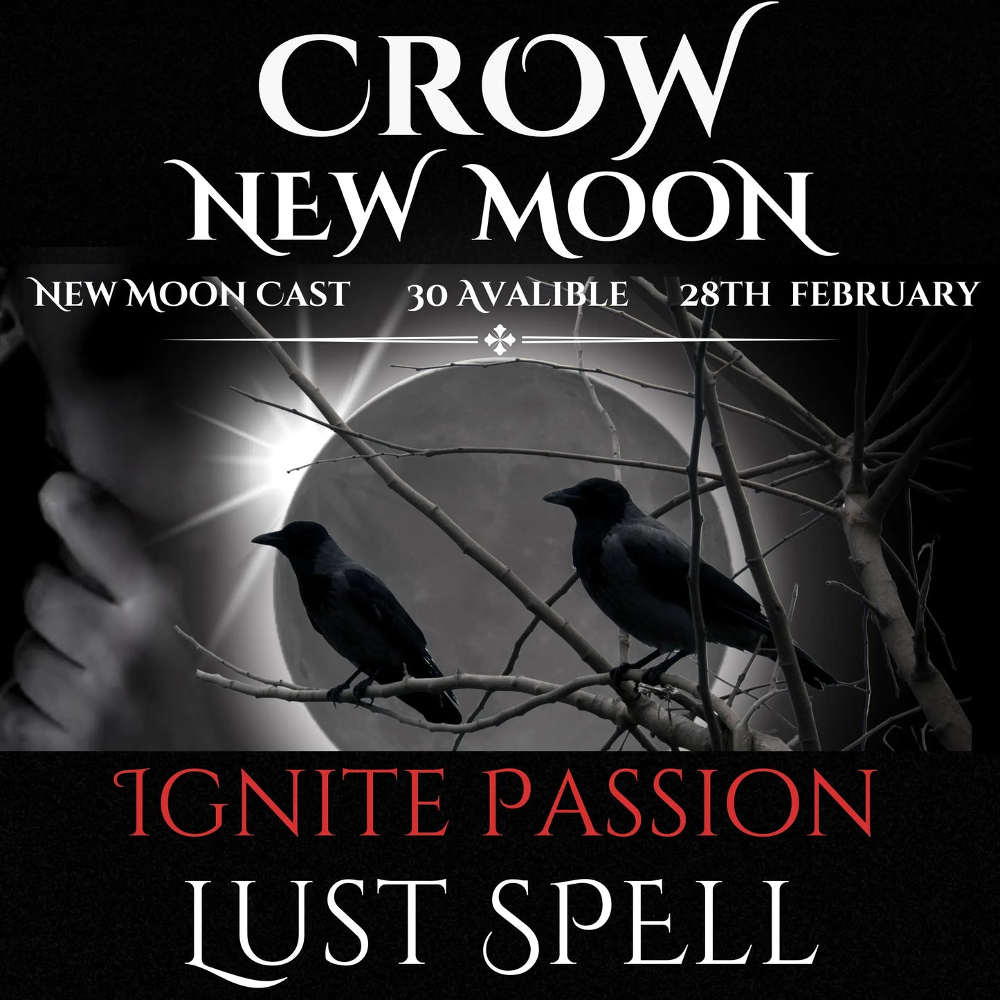 Crow New Moon Ignite Passion And Lust Spell