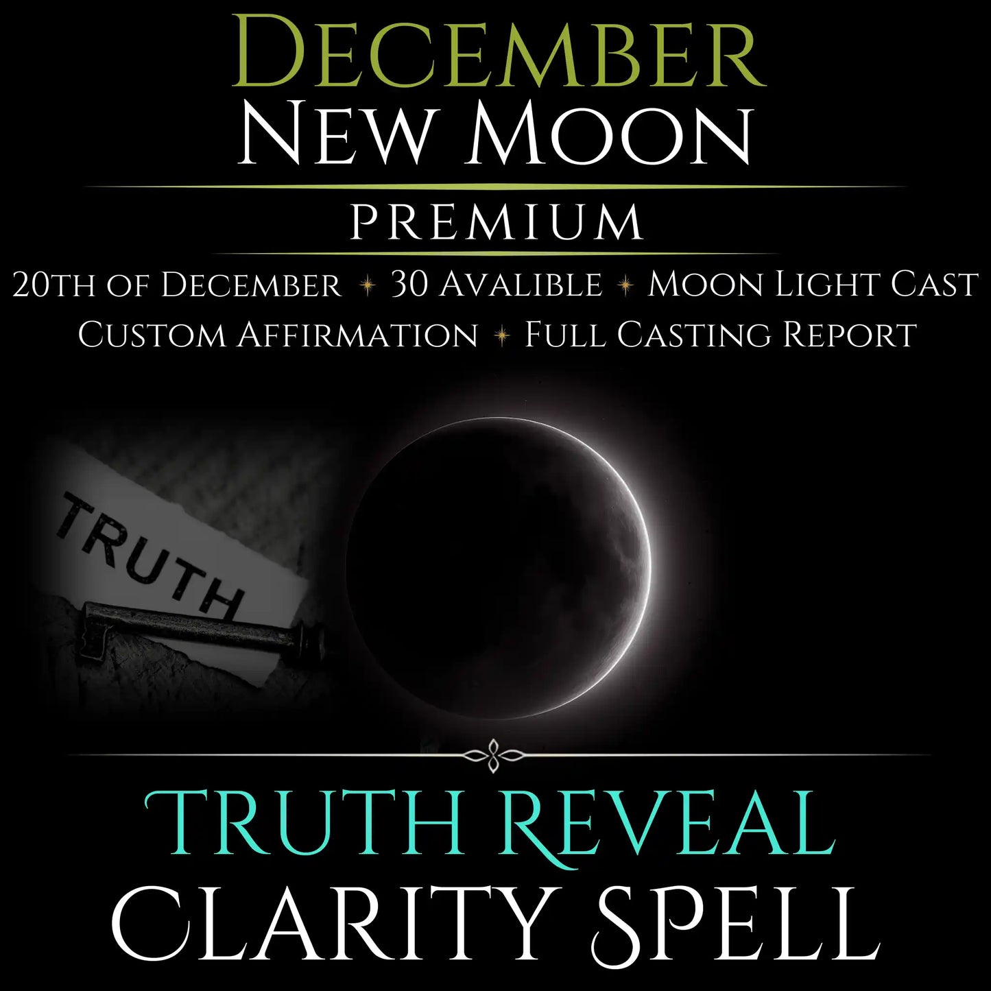 December New Moon Truth Reveal Clarity Spell