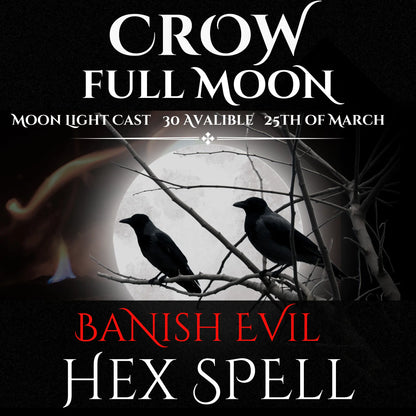 Crow Full Moon Banish Evil Hex Spell