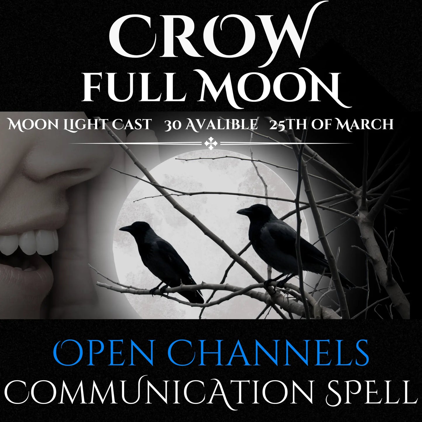 Crow Full Moon Open Channels Communication Spell