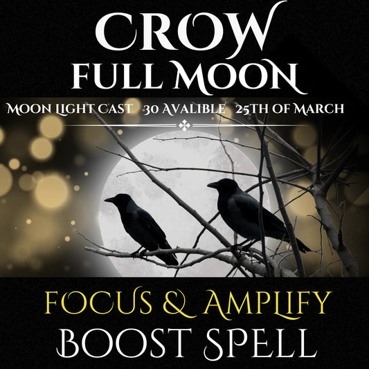 Crow Full Moon Focus & Amplify Boost Spell