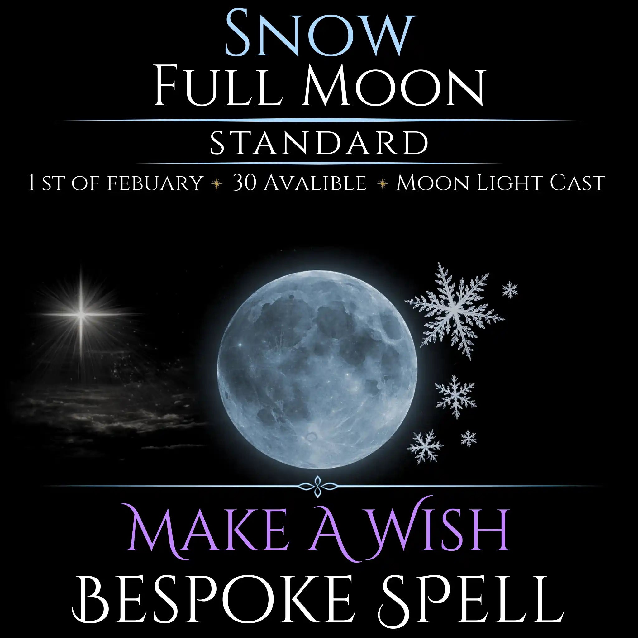 Snow Full Moon Make A Wish Bespoke Spell
