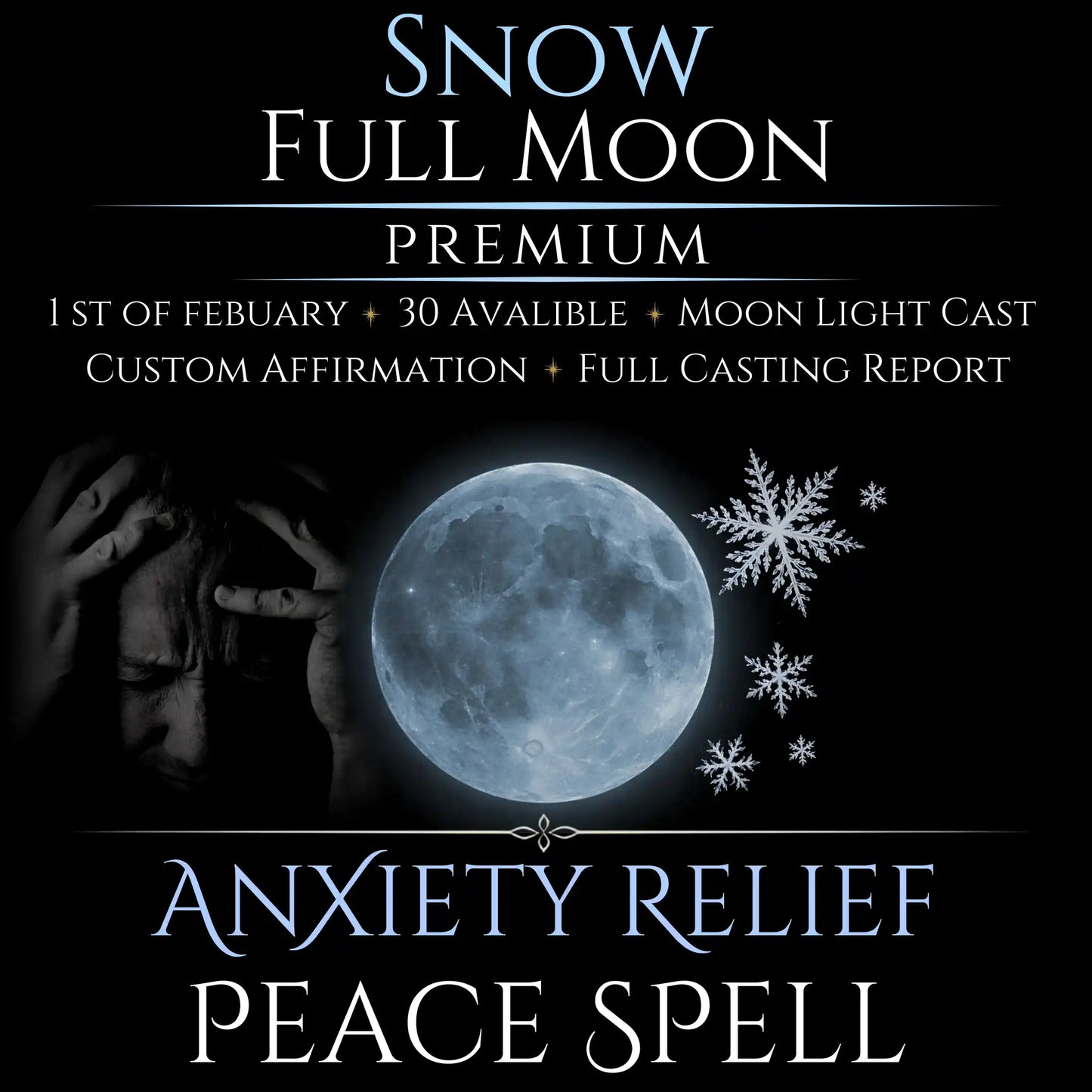 Snow Full Moon Anxiety Relief Peace Spell