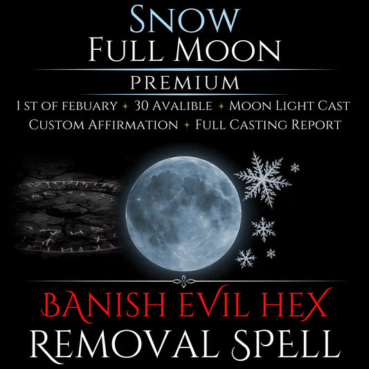 Snow Full Moon Banish Evil Hex Removal Spell