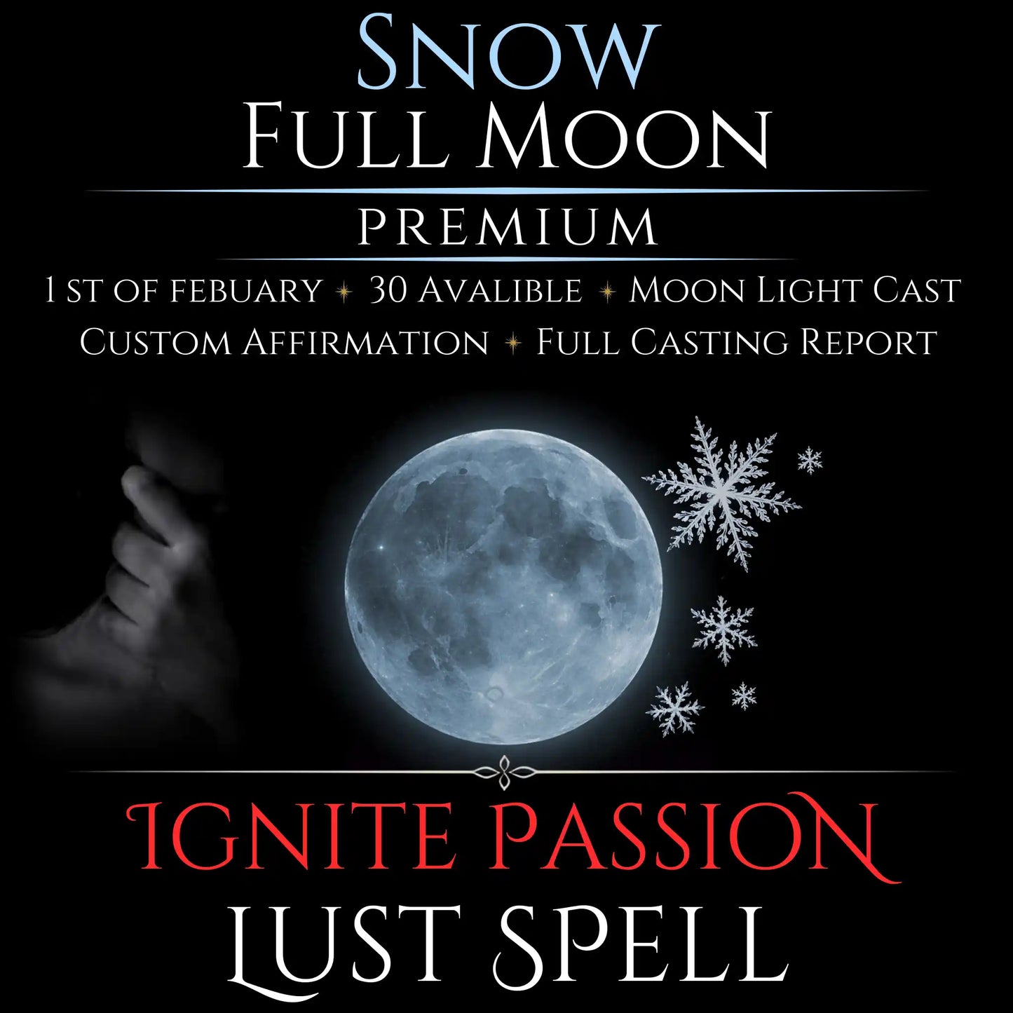 Snow Full Moon Ignite Passion Lust Spell