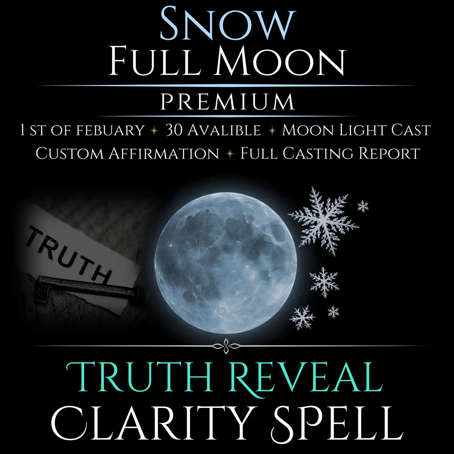 Snow Full Moon Truth Reveal Clarity Spell