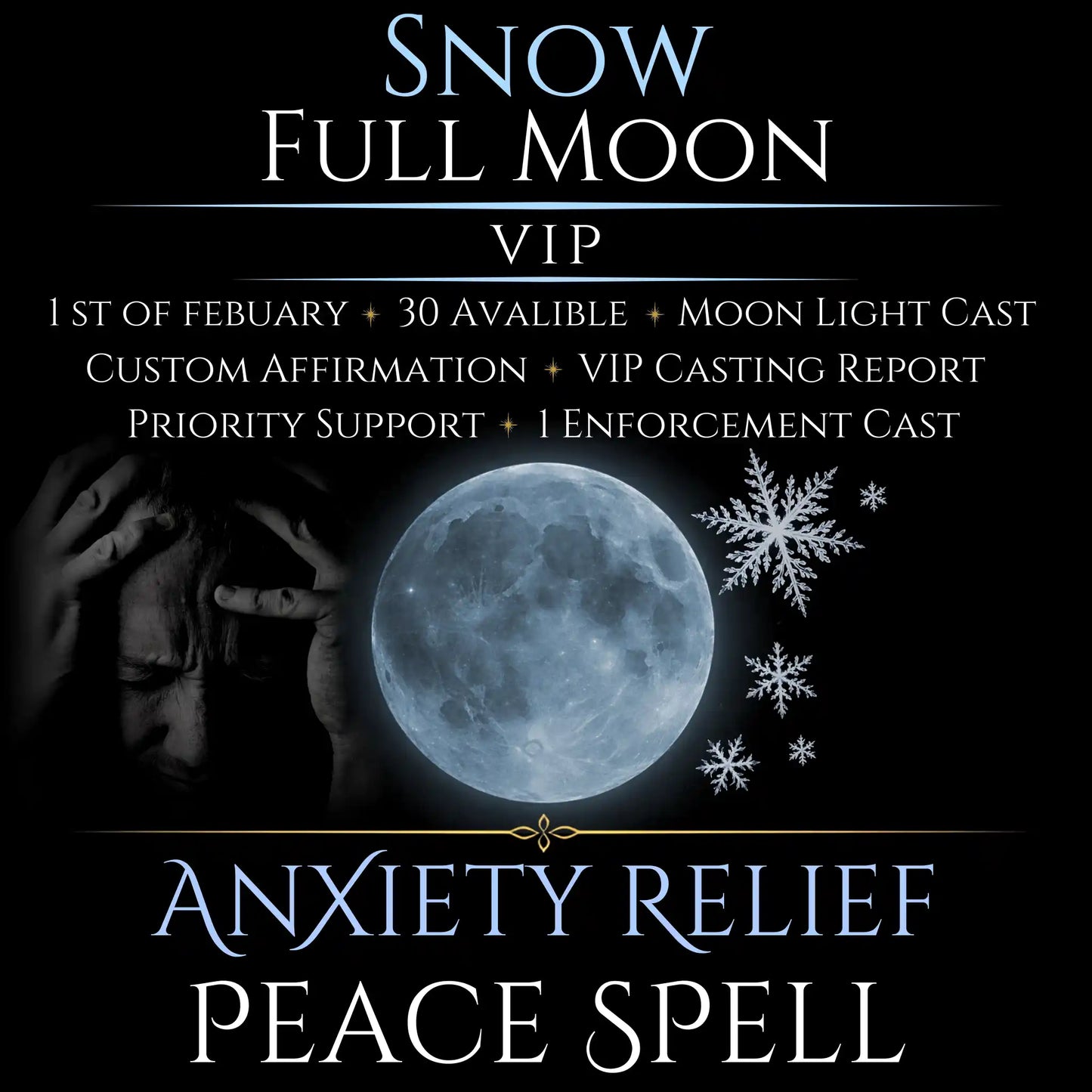 Snow Full Moon Anxiety Relief Peace Spell