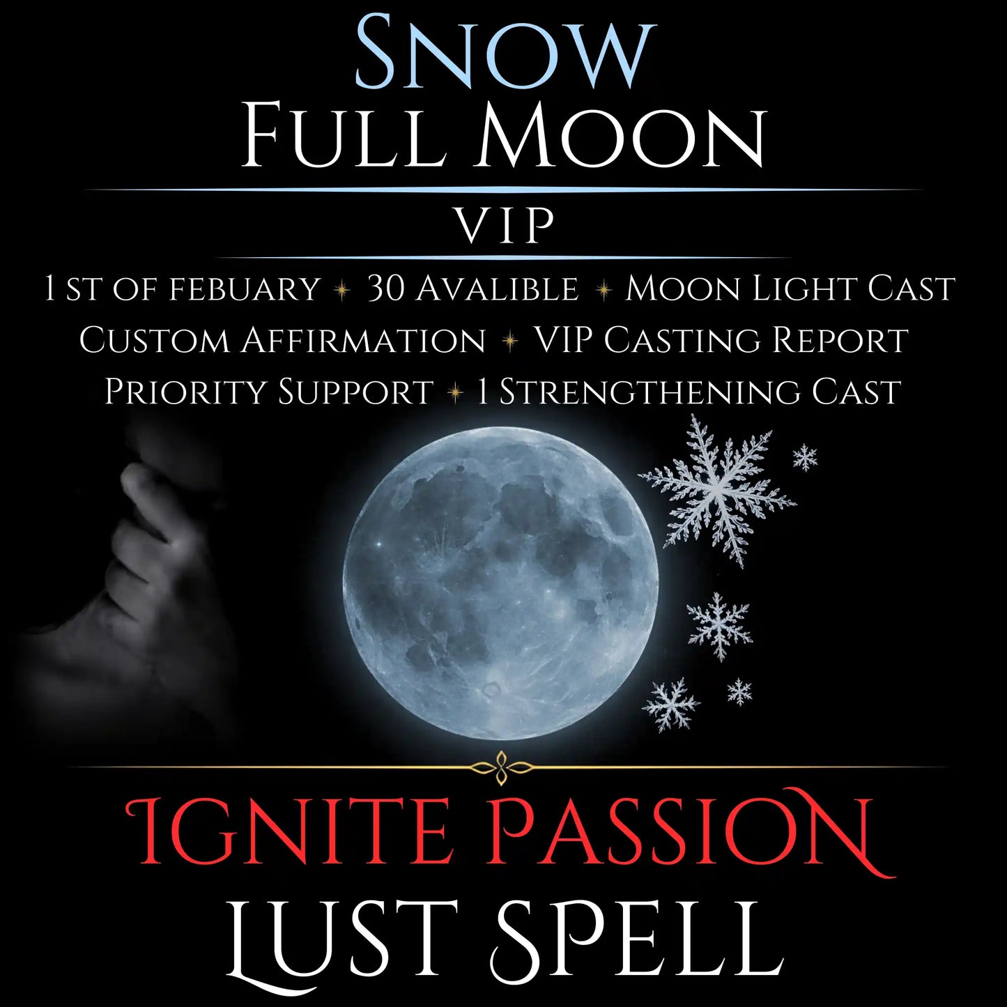 Snow Full Moon Ignite Passion Lust Spell