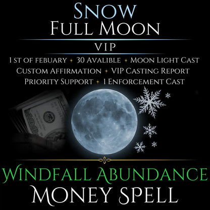 Snow Full Moon Windfall Abundance Money Spell