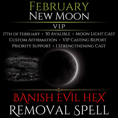 February New Moon Eclipse Banish Evil Hex Removal Spell