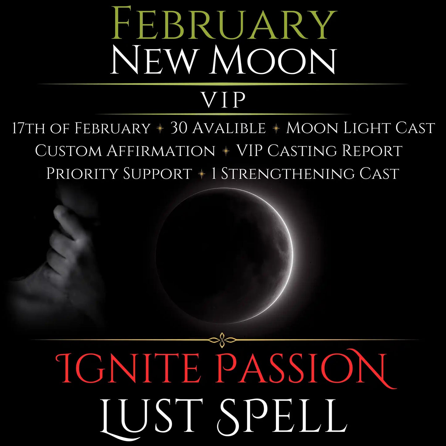 February New Moon Eclipse Ignite Passion Lust Spell