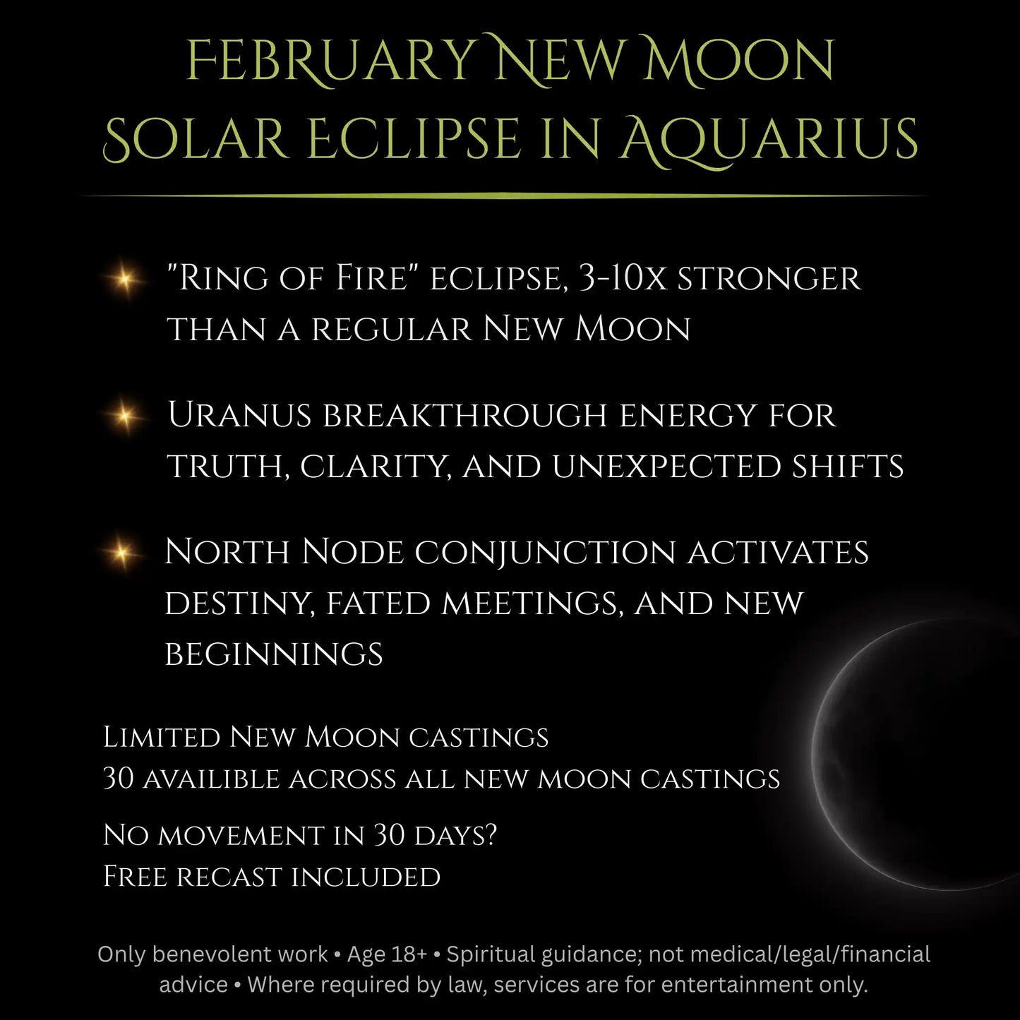 February New Moon Eclipse Make A Wish Bespoke Spell