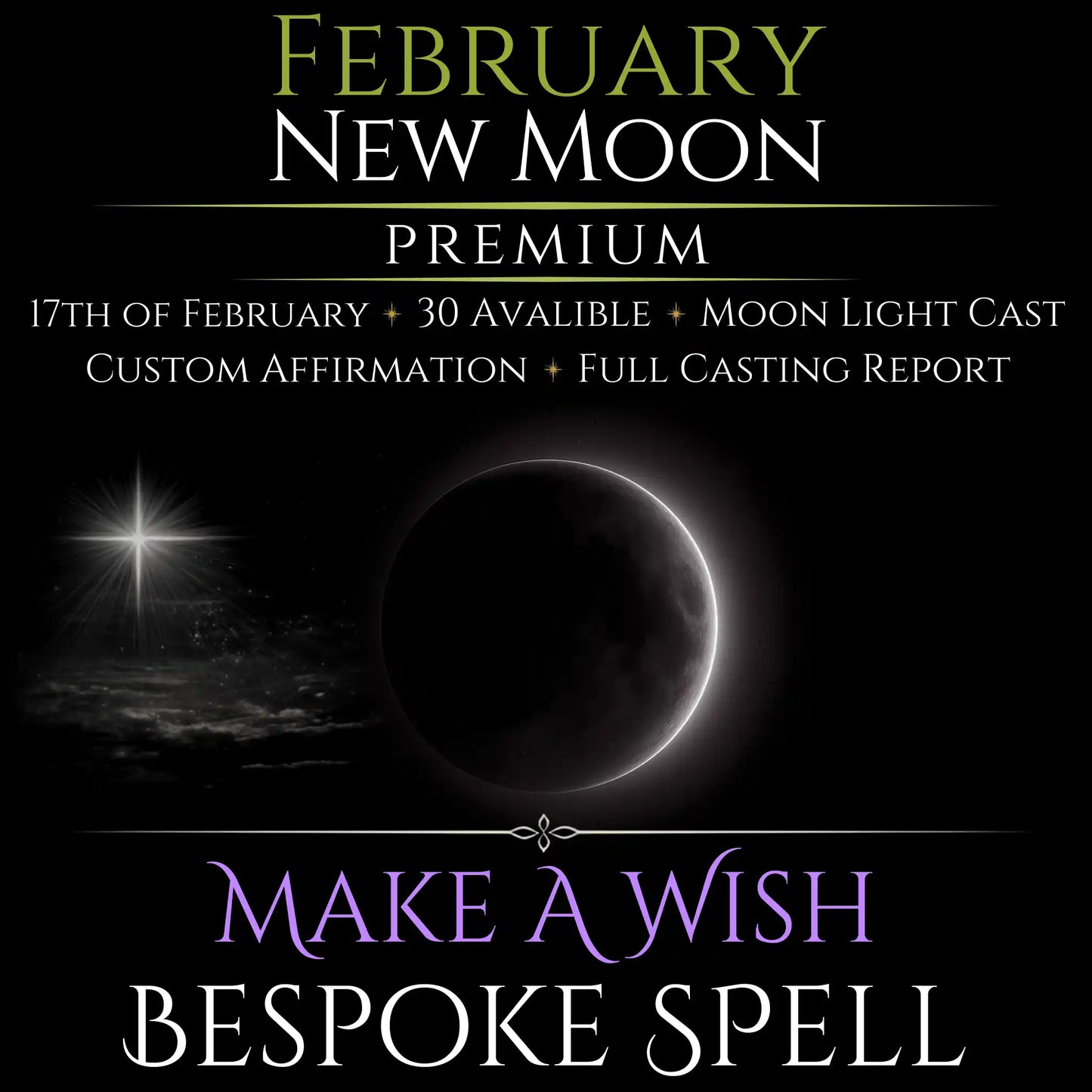 February New Moon Eclipse Make A Wish Bespoke Spell