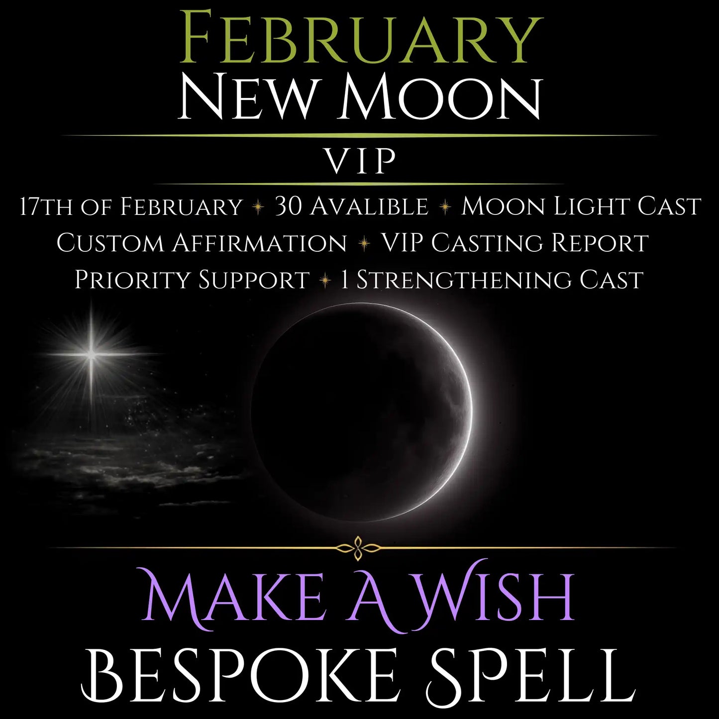 February New Moon Eclipse Make A Wish Bespoke Spell