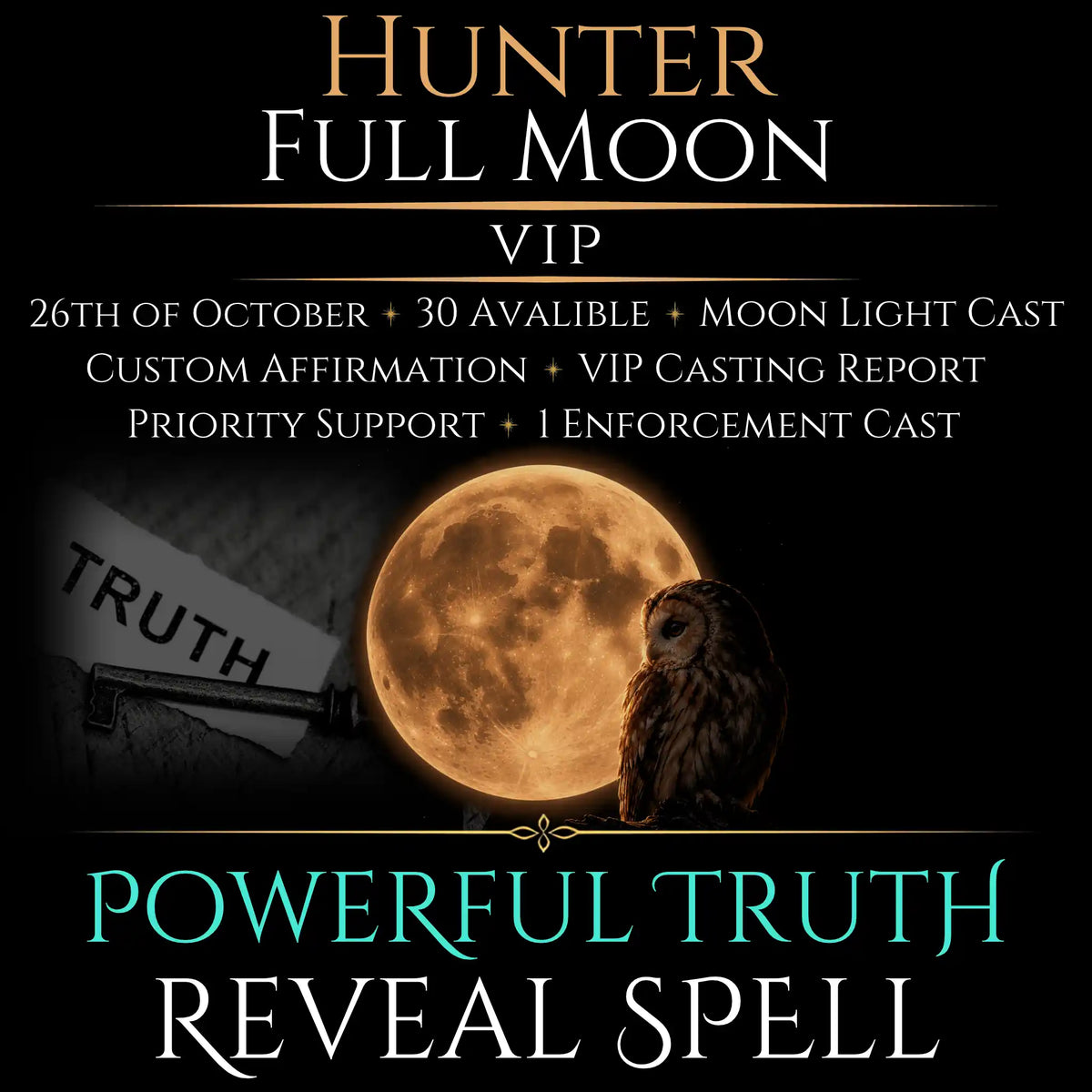Hunter Full Moon Truth Reveal Clarity Spell