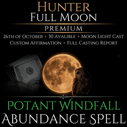 Hunter Full Moon Windfall Abundance Money Spell