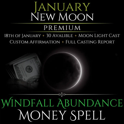 Januaruy New Moon Windfall Abundance Money Spell