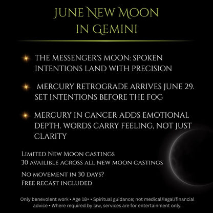 June New Moon Emotional Healing Peace Spell