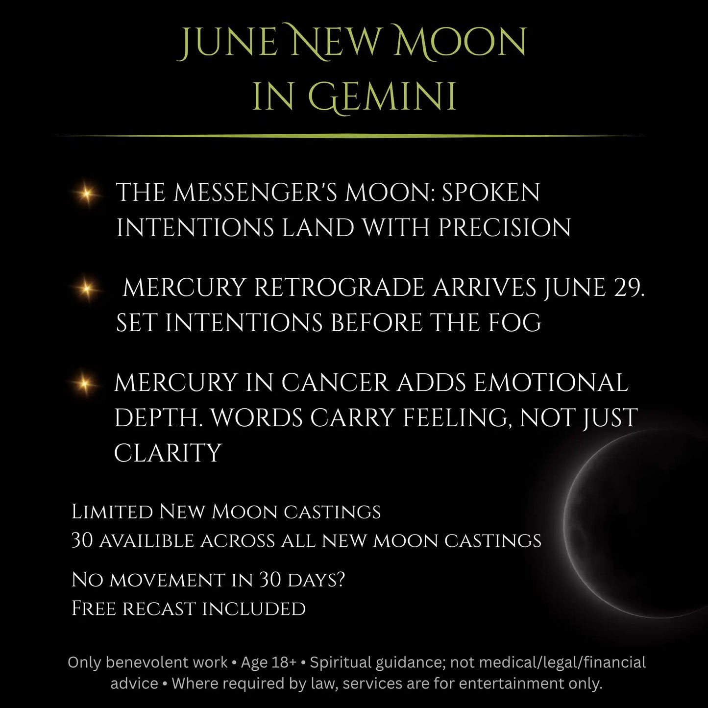 June New Moon Come Back To Me Love Spell